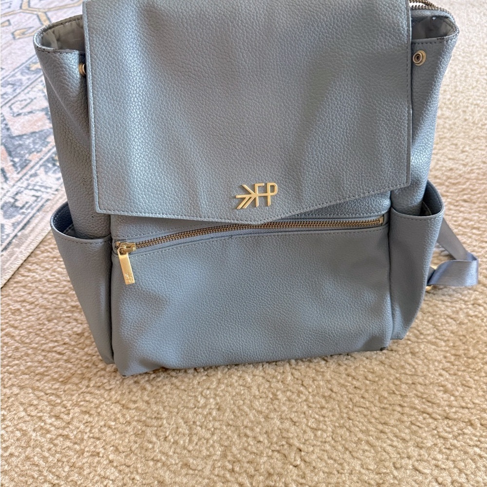 Freshly Picked Blue Vegan Leather Diaper Bag
